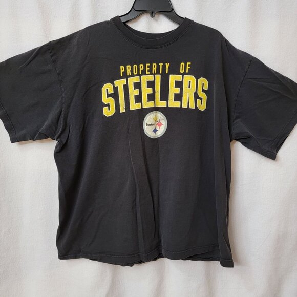 Reebok Steelers Property Of Steelers Mens 2XL Black T-Shirt comfortable broke in - Picture 1 of 7